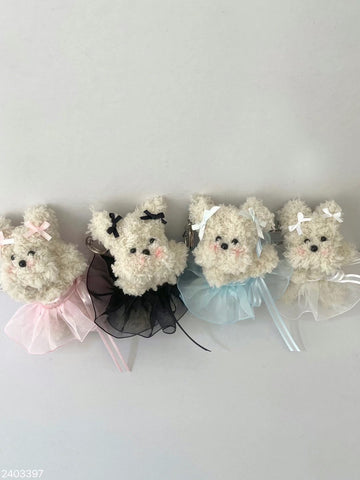 [Buy 1 Get 1 50% OFF!💗] Korea Fluffy Bear In Tulle Dress Keyring